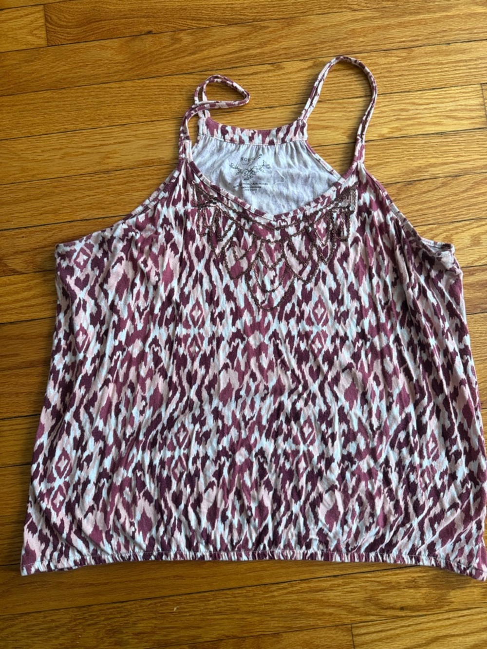 Sonoma Pink and White Printed Spaghetti-Strap Cami